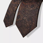 Gravata Paisley Marrom Escuro